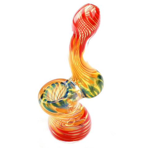 Spiral Rasta Sherlock Bubbler | Glass Pipes For Weed | Free Shipping