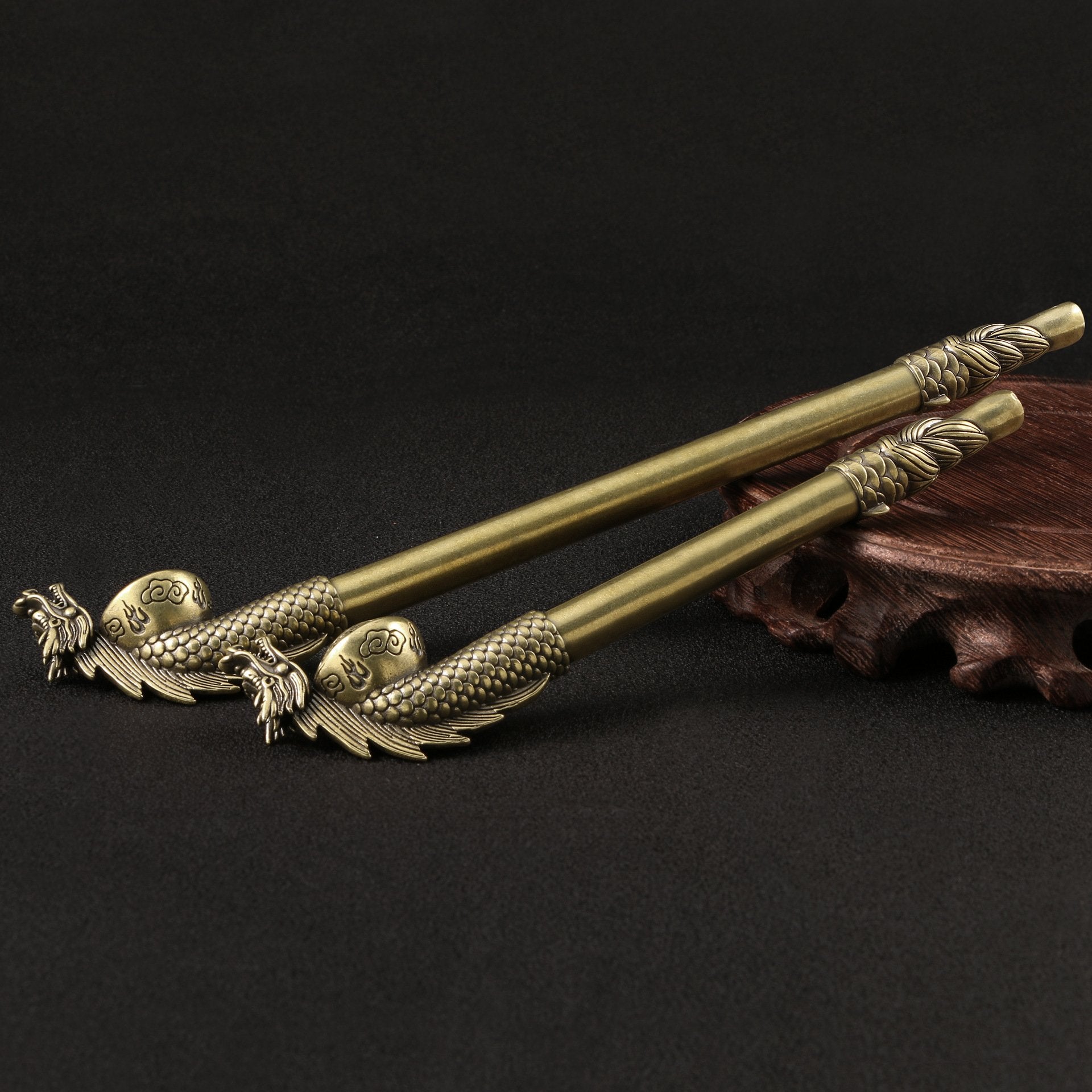 Dragon Head Cloud Brass Smoking Pipe Puffing Bird